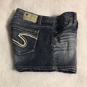 Silver jeans shorts